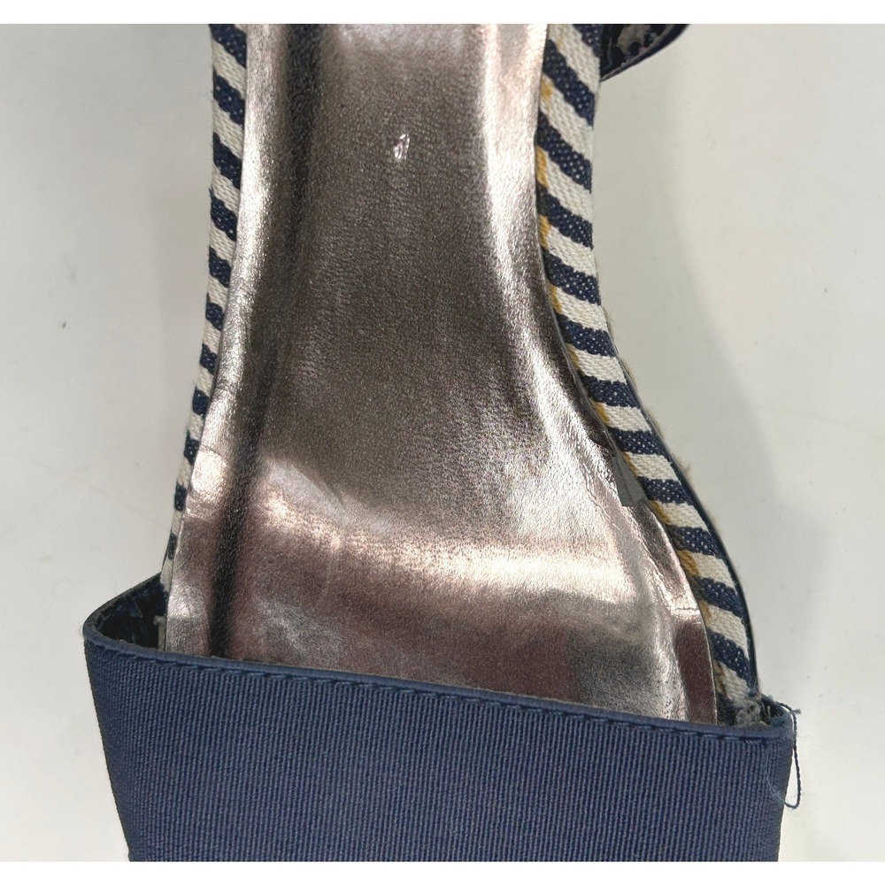 Charles David Navy Espadrille Wedges Coastal Chic Resort Sandals 8.5 - Picture 10 of 11